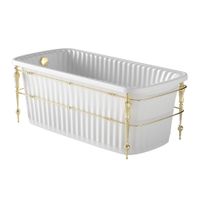 OLIVIA CONSOLE Ванна 174x83хH66 см. белая, панель белая, консоль, слив/перелив золото 24377 — фото 1, Ванны