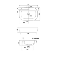 Раковина Scarabeo GLAM накладная без перелива с одним отверстием цвет белый арт-1802 — фото 8, Раковины накладные