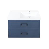 Тумба под раковину подвесная La Fenice Cubo TWIN , синяя арт-FNC-01-CUB-BG-80-2 — фото 1, Тумбы под раковину