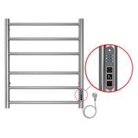 Полотенцесушитель электрический AZARIO PARMA 500/600 6 секций, диммер справа, хром арт-AZ10856 — фото 3, Электрические полотенцесушители