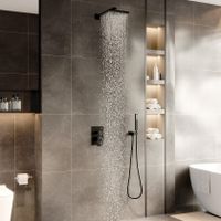 Душевой комплект BERGES NARDIS 2S BLACK, черный матовый арт-071002 — фото 1, Встраиваемые душевые комплекты