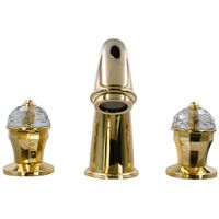 PRESTIGE CRYSTAL См-ль д/раковины, на 3 отв.с донным клапаном, золото арт-32766 — фото 2, Смесители для раковины