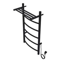 Полотенцесушитель электрический AZARIO VERONA 400/800 5 секций, с полкой, диммер справа, черный арт-AZ04848PB — фото 1, Электрические полотенцесушители