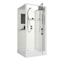 Душевая кабина Niagara Standart (100х100х200) квадрат,поддон 15см,распашная,проф.белый,без крыши,3 места арт-ST100/15Q/BK — фото 2, Душевые кабины