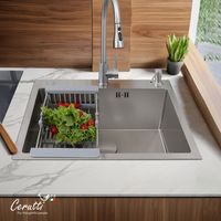 Мойка GLORIA60 nano embos (матовый хром) кухонная из нержавеющей стали (600х500х220) Ceruttispa CT11257 — фото 1, Кухонные мойки