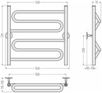 Товар: Полотенцесушитель водяной Стилье Универсал-51 600х500 (2) Z 21 Без покрытия арт-00651-6050 - фото 3 Полотенцесушитель водяной Стилье Универсал-51 600х500 (2) Z 21 Без покрытия арт-00651-6050 — фото 3, Водяные полотенцесушители