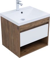 Тумба с раковиной Aquanet Тренд 58 цв. дуб рустикальный/белый сатин 00345809 — фото 5, Тумбы с раковиной