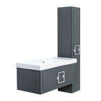 Тумба под раковину подвесная La Fenice Cubo FNC-01-CUB-G-100, серо-зеленая — фото 10, Тумбы под раковину