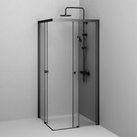 Душевое ограждение X-Joy Square Slide 90х90, черный, прозрачное арт-W94G-403-9090-BT — фото 3, Квадратные душевые уголки