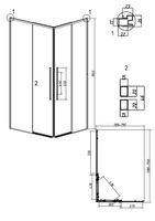 Душевое ограждение Grossman Galaxy 1/2.K33.01.12.42.00-1/2.K33.01.80.42.00 (120х80х195) раздвижная,графит сатин,стекло прозрачное,2 места арт-300.K33.01.1280.42.00 — фото 10, Прямоугольные душевые уголки