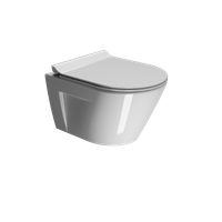 унитаз подвесной NORM безободковый с водоворотной системой смыва Swirlflush фаянсовый белый арт-861611 — фото 3, Подвесные унитазы