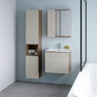 Тумба под раковину подвесная Бриклаер КРИСТАЛЛ латте, 60 см арт-4627125416927 — фото 3, Тумбы с раковиной