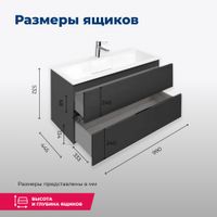 Тумба под раковину Aquanet Алвита 100 серый антрацит арт-00240112 — фото 7, Тумбы под раковину