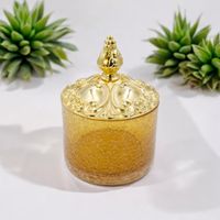 ELISABETTA Баночка высокая, H17 см. с крышкой, стекло/золото 17056 — фото 8, Органайзеры для ванной