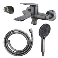 Смеситель для ванны Azario Lursy с ручным душем, керамический картридж, шланг 150 см, графит арт-AZ-K3049GR — фото 8, Смеситель для ванны