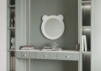 Зеркало КАСПЕР МИШКА , круглое, белый матовый арт-1A283302CRE20 — фото 3, Зеркала в ванную комнату