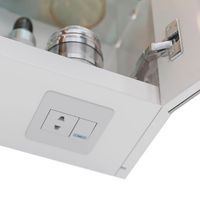 Шкаф зеркальный Lemark ZENON 50х80 см 1 дверный, петли слева, с козырьком-подсветкой, с розеткой, цв арт-LM50ZS-Z — фото 2, Зеркальные шкафы в ванную