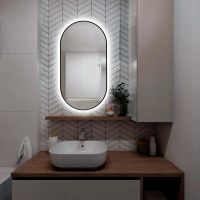 550x1050 Зеркало с подсветкой и подогревом, универсальный монтаж арт-AQM9109B — фото 1, Зеркала в ванную комнату