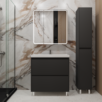 Тумба напольная "Борнео 80", 2 ящ., Люкс графит матовый, Стандарт 80 / Азур 80 SP-00001329 — фото 2, Тумбы под раковину