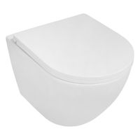 Унитаз подвесной Azario Blanco 360х490х360 безободковый, система слива "Торнадо", быстросъемное сиденье микролифт арт-AZ-9003WT — фото 1, Подвесные унитазы