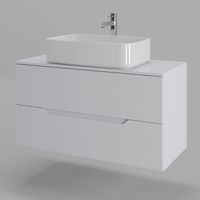 Orange Line Li-100TuwMDF+B07-600W тумба с раковиной подвесная 100 см, белый Li-100TuwMDF+B07-600W — фото 1, Тумбы с раковиной