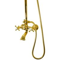 PRESTIGE Душевой настенный гарнитур (см-ль д/ванны/колонна ARCO/верхн.душ/шланг/ручной душ), золото 32793 — фото 3, Душевые гарнитуры