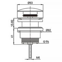 Донный клапан AZARIO для раковины, CLIC-CLAC, 1 1/4, латунь, бронза арт-AZ-105-BR — фото 1, Донные клапаны