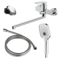 Товар: Смеситель для ванны Azario Conda керамический картридж, длинный излив, с ручным душем, шланг 150 см, хром арт-AZ-K1711 - фото 8 Смеситель для ванны Azario Conda керамический картридж, длинный излив, с ручным душем, шланг 150 см, хром арт-AZ-K1711 — фото 8, Смеситель для ванны