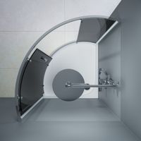 W83UG-315-090CG Like Solo Slide Стекла для душ. ограждения 90x90x200, стекло тонированное, проф хром — фото 1, Душевые кабины и ограждения