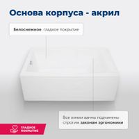 Акриловая ванна Aquanet Vega 190x100 (с каркасом) 00205556 — фото 8, Акриловые ванны