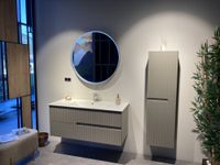 Зеркало ORKA Moonlight 75x75 c LED подсветкой, бежевый матовый арт-3001336 — фото 2, Зеркала в ванную комнату