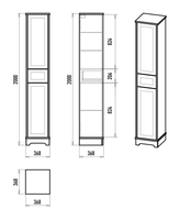Шкаф-пенал арт-Лар-05035-0101П — фото 6, Пеналы для ванной комнаты