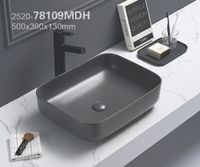 Раковина Azario накладная 500х390х130 цвет тёмно-серый матовый арт-AZ-78109MDH — фото 1, Раковины накладные