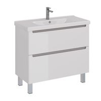 Товар: Тумба Lemark BUNO 100 см под 1 раковину, подвесная/напольная, 2 ящика, цвет планки: Серый, цвет корп LM04B100T - фото 1 Тумба Lemark BUNO 100 см под 1 раковину, подвесная/напольная, 2 ящика, цвет планки: Серый, цвет корп LM04B100T — фото 1, Тумбы под раковину