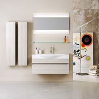 Подвесной универсальный левый/правый пенал с одной дверью и системой открывания «push-to-open» в цвете акация арт-An.05.25/A — фото 1, Пеналы для ванной комнаты