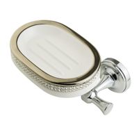 DUBAI Мыльница настенная, керамика белая/swarovski/дек.платина/хром арт-31248 — фото 2, Мыльницы