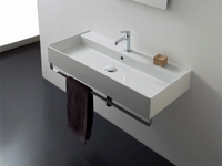 Раковина Scarabeo TEOREMA 2.0 подвесная или накладная с переливом с одним отверстием цвет белый арт-5107/R-120A — фото 2, Раковины подвесные