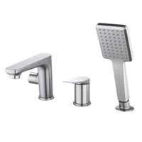 Bronx Смеситель для ванны, монолит.корот.излив166мм на борт на 3 отв,р/ОД, графит, LM, арт-LM3745GM — фото 1, Смесители на борт ванны