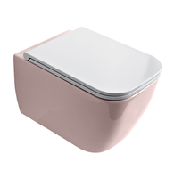 Унитаз Scarabeo TEOREMA 2.0 подвесной безободковый цвет розовый матовый арт-5126/CL 54 — фото 1, Подвесные унитазы