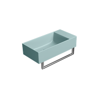 раковина накладная KUBE X 50x25 без перелива голубой матовый арт-9486015 — фото 3, Раковины накладные