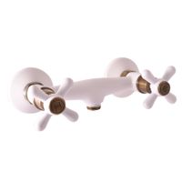 MORAVA - смеситель классический для ванны с душем, ЦВЕТ БЕЛЫЙ/БРОНЗА арт-MK180.5BSM — фото 1, Смеситель для ванны