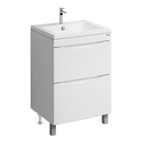 Тумба напольная "ВИСТА-58 см" с 2-я ящ. белый глянец (ум. Alice-58) 105864 — фото 1, Комоды и тумбы для ванной комнаты