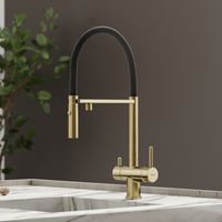 Товар: Смеситель для кухни SANCOS Imola с возможностью подключения фильтра для воды, цвет брашированное золото с черным изливом, арт. арт-SC4010BGbh - фото 7 Смеситель для кухни SANCOS Imola с возможностью подключения фильтра для воды, цвет брашированное золото с черным изливом, арт. арт-SC4010BGbh — фото 7, Смесители для кухни