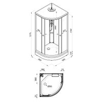 ДК Грэй-Вайт 90*90 А (7 мест+сифон D50, декор.крышка) арт-Щ0000067300 — фото 12, Душевые кабины