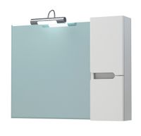 шкаф-зеркало Сиэтл 70/80 белый правый MFR79676WT — фото 1, Зеркальные шкафы в ванную