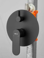 Душевая система скрытого монтажа с тропическим душем, лейкой, изливом BELZ, цвет черный, арт-B80713-7 — фото 9, Встраиваемые душевые комплекты