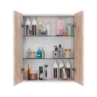 Шкаф Lemark COMBI 60 см подвесной, 2-х дверный, цвет фасада: Дуб кантри, цвет корпуса: Белый глянец арт-LM03C60SH-dub — фото 2, Шкафы для ванной