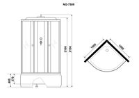 Товар: Душевая кабина Niagara Eco NG-7509-14BLACK (100х100х215) высокий поддон(40см),стекло мозаика,4 места - фото 4 Душевая кабина Niagara Eco NG-7509-14BLACK (100х100х215) высокий поддон(40см),стекло мозаика,4 места — фото 4, Душевые кабины