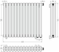 Отопительный радиатор Сунержа Эстет-11 EU50 500х630 14 секций Состаренная бронза арт-05-0312-5014 — фото 3, Радиаторы отопления