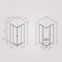 Душевое ограждение X-Joy Square Slide 90х90, черный, прозрачное арт-W94G-403-9090-BT — фото 7, Квадратные душевые уголки